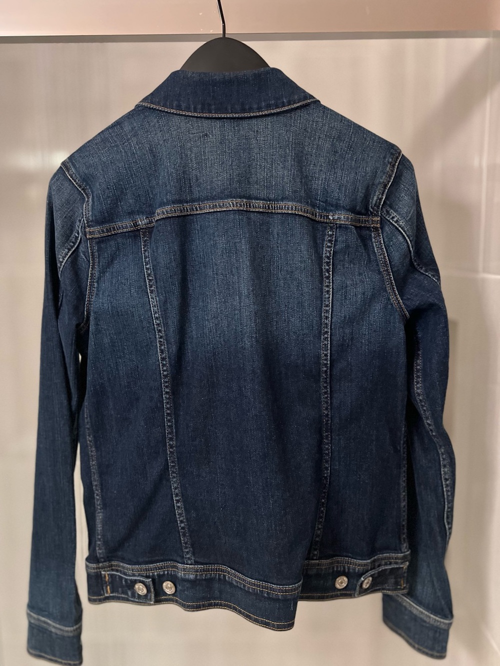 7 For All Mankind NWT Dark Wash Stretch Denim Jean Jacket M - Picture 3 of 4